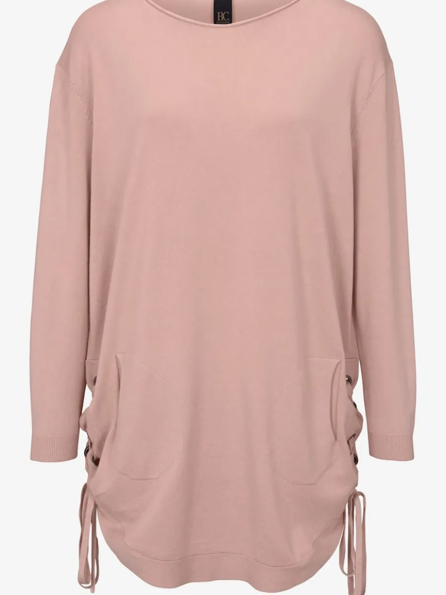 Pull long à encolure ronde avec manches longues ample