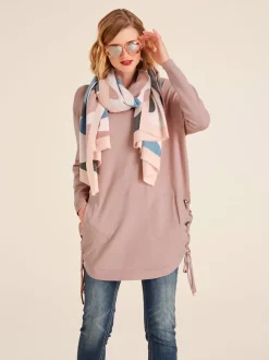 Pull long à encolure ronde avec manches longues ample