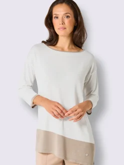 Pull long en modal avec encolure en U et manches 3/4