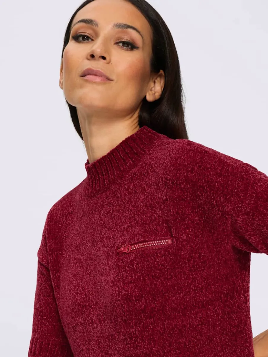 Pull long maille chenille douce