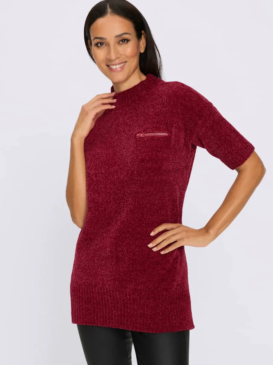 Pull long maille chenille douce