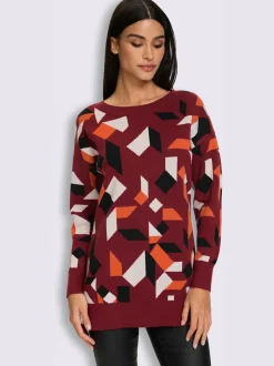 Pull long superbe motif graphique