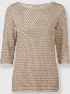 Pull à manches 3/4 au motif structuré en coton