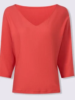 Pull à manches chauve-souris en tricot doux ECOVERO