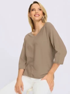 Pull à manches chauve-souris en tricot doux ECOVERO