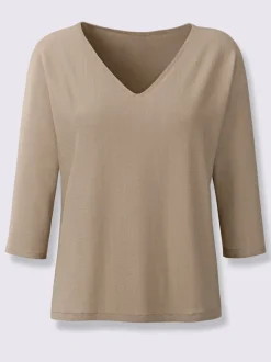 Pull à manches chauve-souris en tricot doux ECOVERO