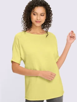 Pull à manches courtes avec col rond en pur coton