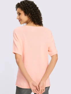 Pull à manches courtes avec col rond en pur coton