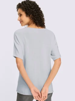 Pull à manches courtes avec col rond en pur coton