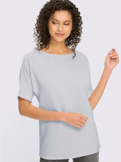 Pull à manches courtes avec col rond en pur coton