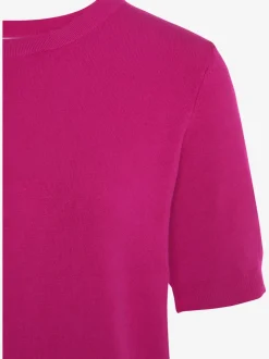 Pull à manches courtes avec encolure ronde en tricot doux