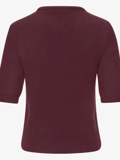 Pull à manches courtes avec encolure ronde et ourlet côtelé