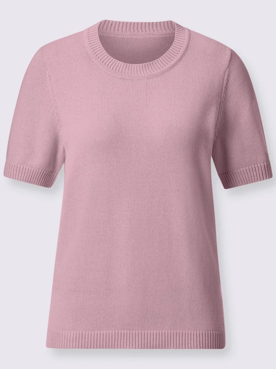 Pull à manches courtes en tricot bien taillé coton