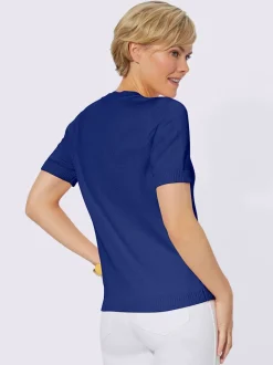 Pull à manches courtes en tricot bien taillé coton