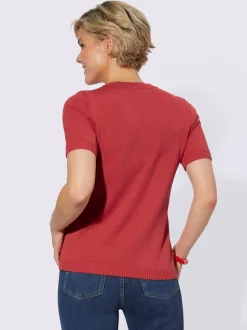 Pull à manches courtes en tricot bien taillé coton