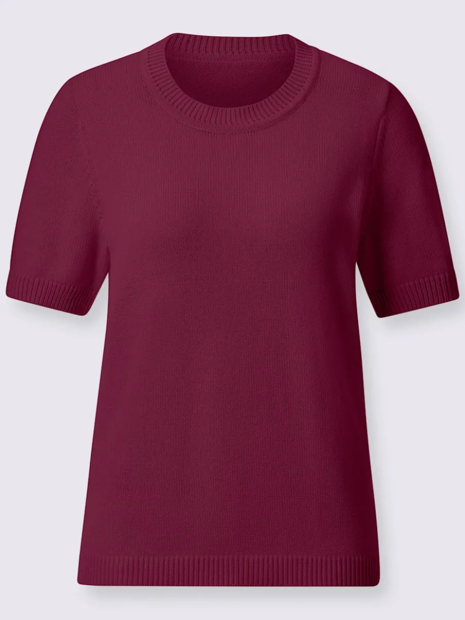 Pull à manches courtes en tricot bien taillé coton