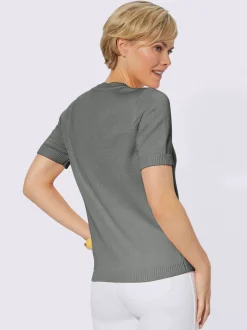 Pull à manches courtes en tricot bien taillé coton