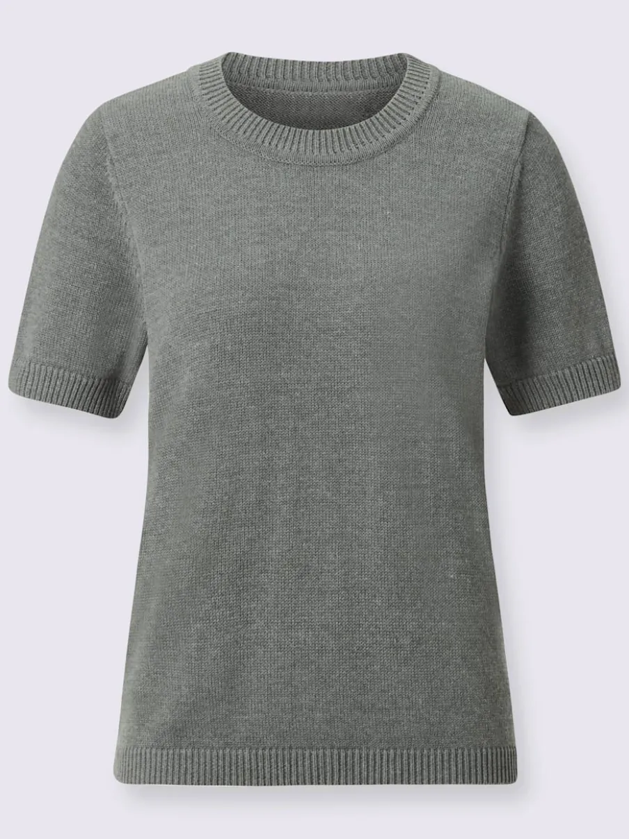 Pull à manches courtes en tricot bien taillé coton