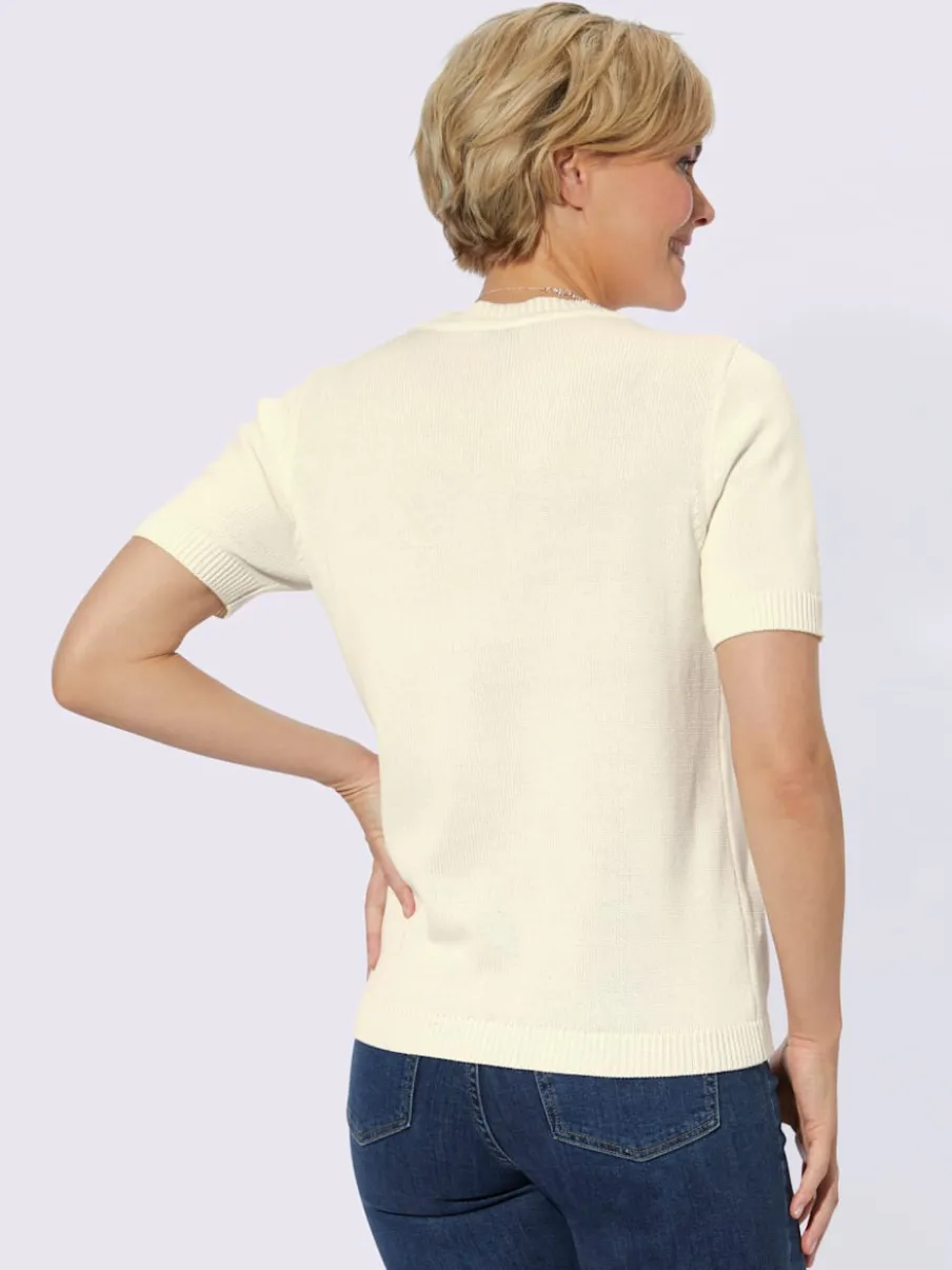 Pull à manches courtes en tricot bien taillé coton