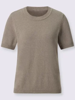 Pull à manches courtes en tricot bien taillé coton