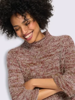 Pull à manches courtes multicolore chiné