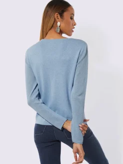 Pull à manches longues avec motif ajouré et découpes brillantes