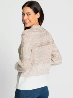 Pull à manches longues à col montant en coton doux