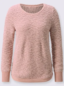 Pull à manches longues en fil fantaisie côtelé souple