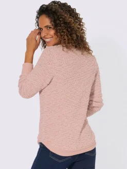 Pull à manches longues en fil fantaisie côtelé souple