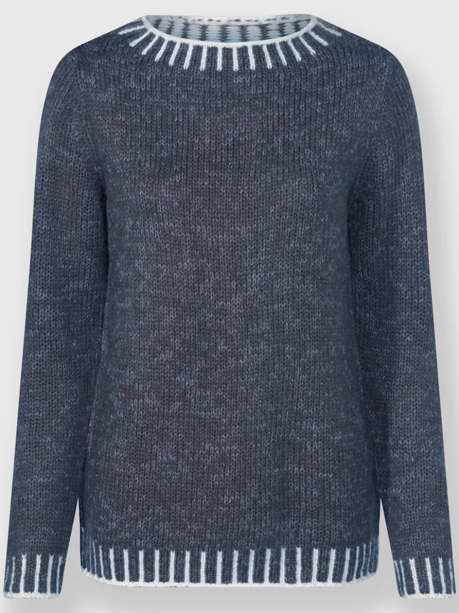 Pull à manches longues en laine avec tricot jacquard