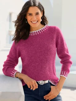 Pull à manches longues en laine avec tricot jacquard
