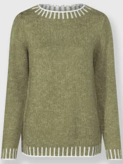 Pull à manches longues en laine avec tricot jacquard