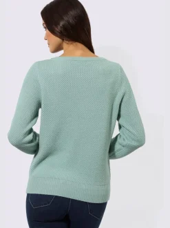 Pull à manches longues en mélange de laine avec application florale
