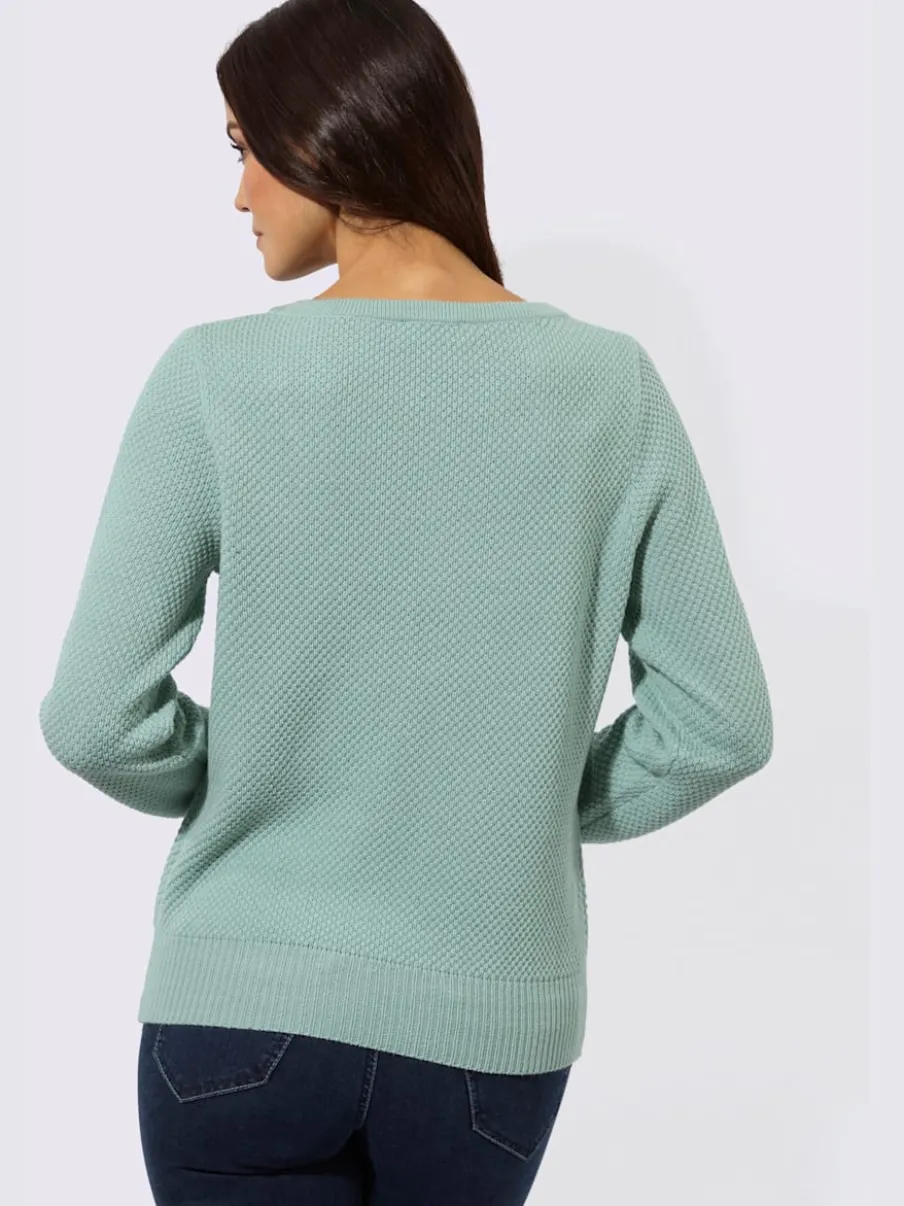 Pull à manches longues en mélange de laine avec application florale