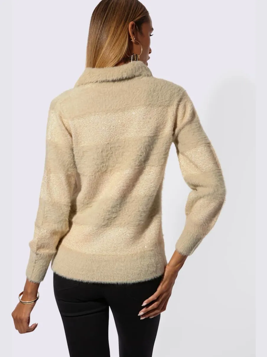Pull à manches longues fil brillant