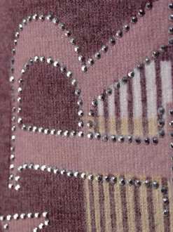 Pull à manches longues imprimé tricot tendance
