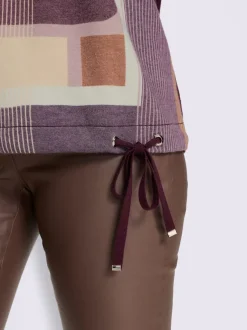 Pull à manches longues imprimé tricot tendance