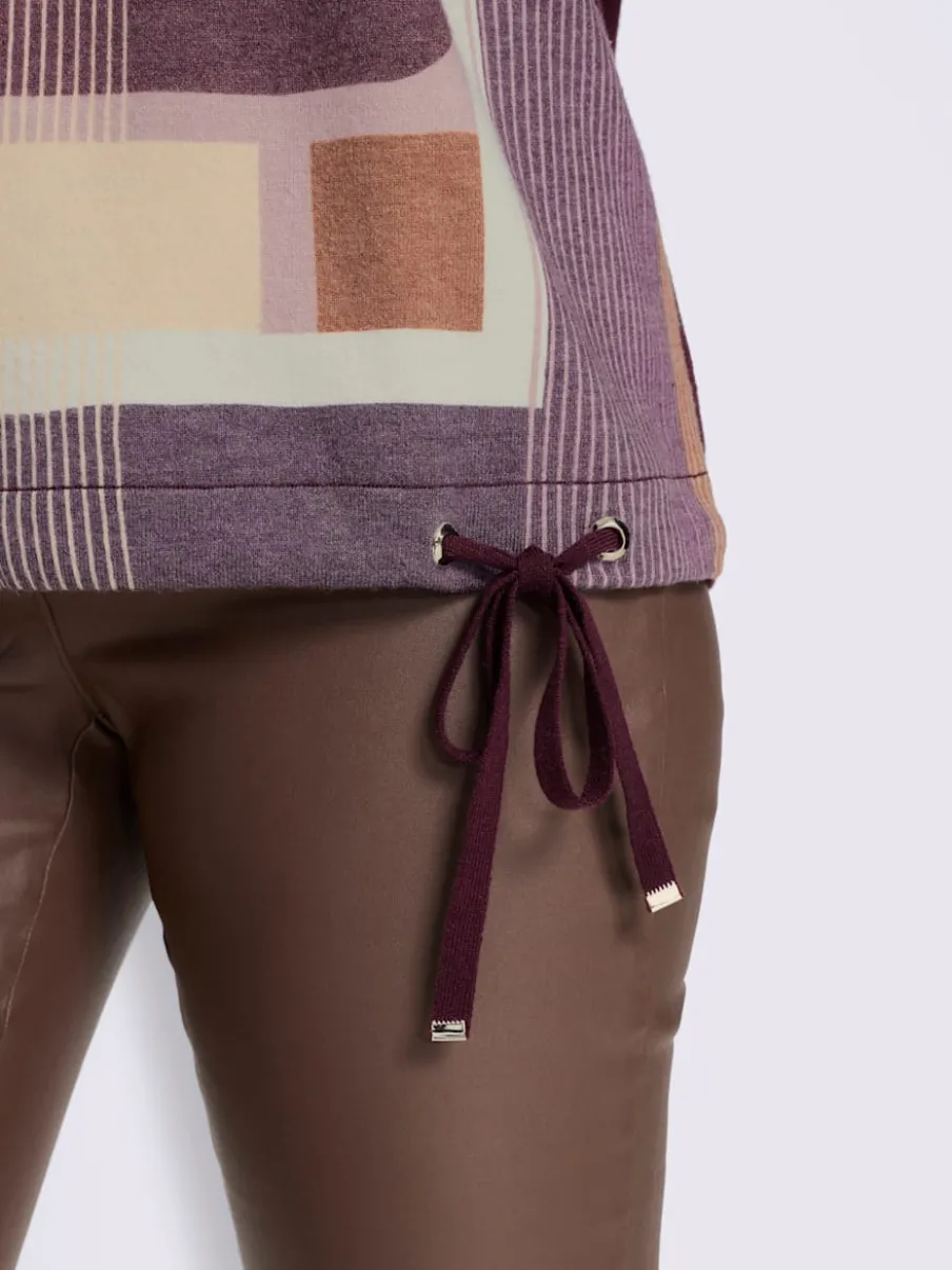 Pull à manches longues imprimé tricot tendance