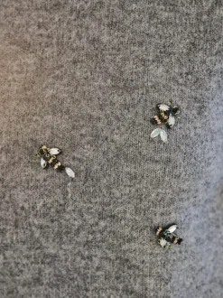 Pull à manches longues élégante application de pierres brillantes fantaisie