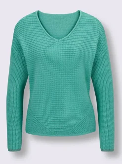 Pull à manches longues mélange coton et lyocell de qualité