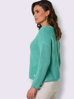 Pull à manches longues mélange coton et lyocell de qualité