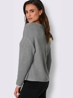 Pull à manches longues mélange coton et lyocell de qualité