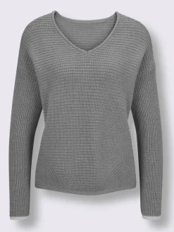 Pull à manches longues mélange coton et lyocell de qualité