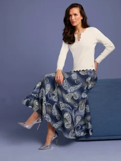 Pull à manches longues mélange de soie et viscose de qualité