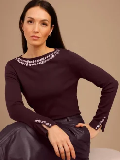 Pull à manches longues mélange de lyocell et de viscose de qualité
