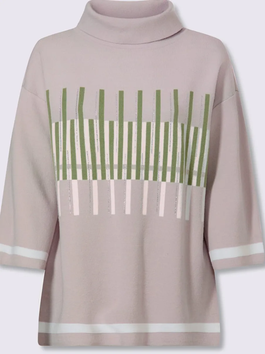 Pull à manches 3/4 motif graphique