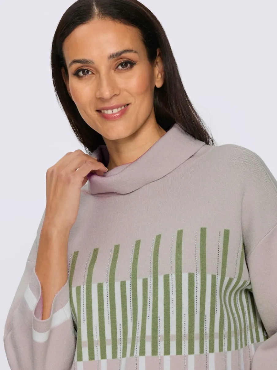 Pull à manches 3/4 motif graphique