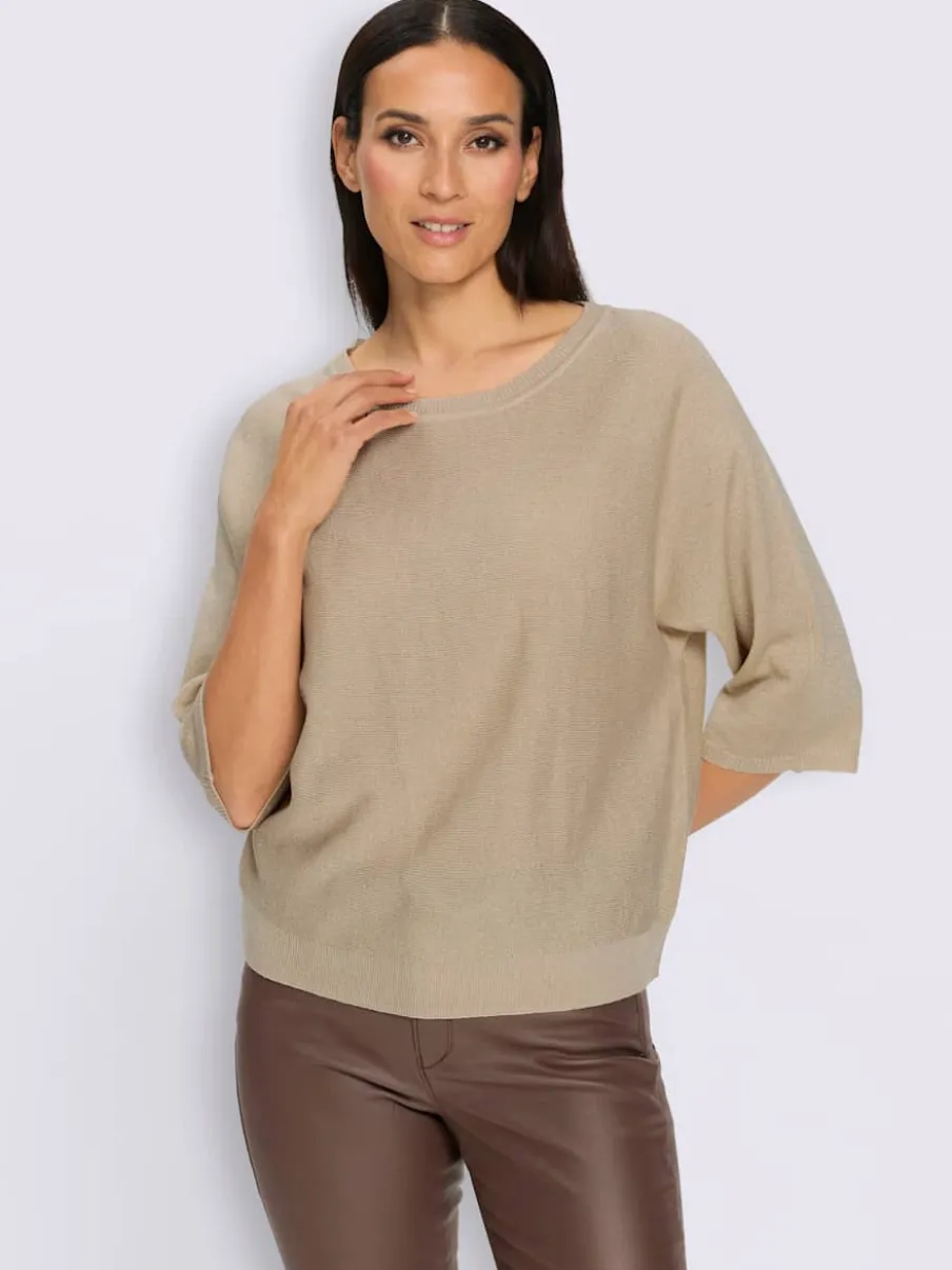 Pull à manches 3/4 superbe fil brillant