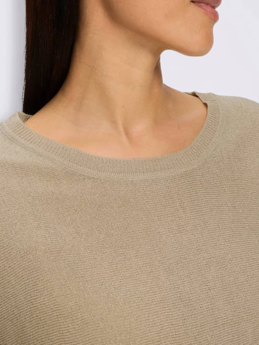 Pull à manches 3/4 superbe fil brillant