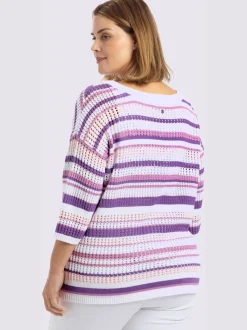 Pull à manches 3/4 tricot ajouré